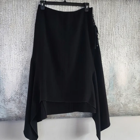 Per Se Carlisle Elegant Black Asymmetrical Skirt Sz-8 - Picture 2 of 9